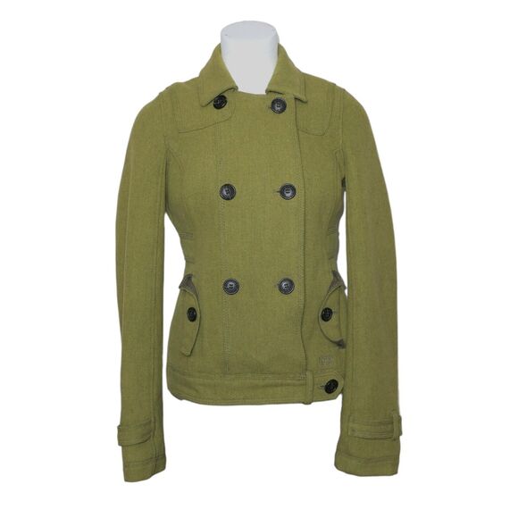 Ruehl 925 Olive Sz XS Women’s Double-Breasted Wool Jacket  Military Abercrombie - Picture 2 of 16